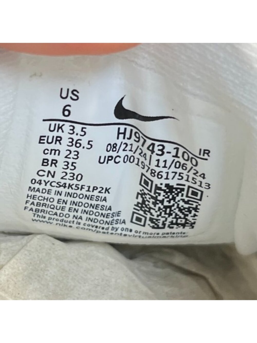 Nike Air Max Plus SE Womens Size 6 White Athletic Running Walking Shoes Sneakers - Picture 9 of 10